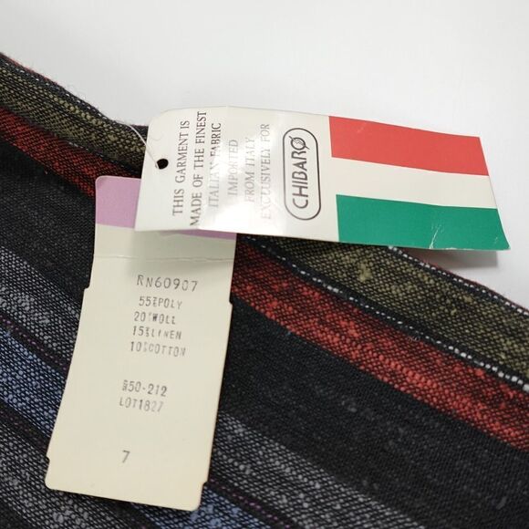 Chibaro Blazer Jacket Womens 7 Blue-Red Striped Double Breasted 80's VTG Retro - Picture 11 of 14